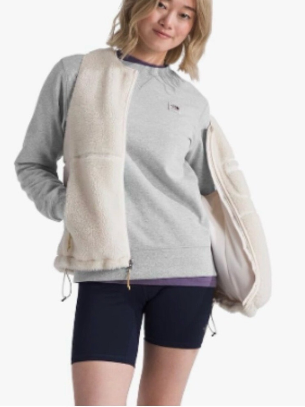 The North Face women’s Heather Gray Crewneck Sweatshirt - Picture 2 of 12